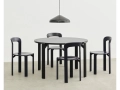 Rey Table vulcano laminate deep black wb lacquer beech_Rey Chair deep blue wb lacquer beech_Pao Steel Pendant 350 soft black.jpg