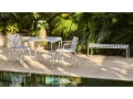 Palissade Table hot galvanised_Palissade Armchair hot galvanised_Splash Vase Round L light pink and yellow_Palissade Bench hot galvanised.jpg