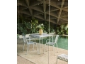 Palissade Table hot galvanised_Palissade Armchair hot galvanised_Splash Vase Round L light pink and yellow.jpg