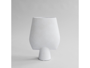 Sphere Square Vase Big Bone White - wazon