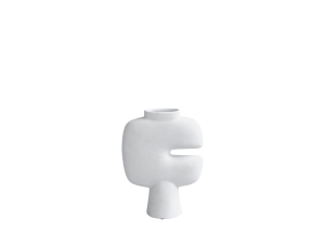 Tribal Vase, Medio Bone White - wazon