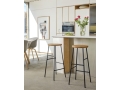 Cornet Bar Stool solid oiled oak seat black base_AAC 22 khaki shell wb lacquer oak base.jpg