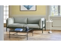 Arbour 3 Seater Re-wool 408 bottle green wb lacquer beech_Bowler white_Rebar Square Coffee Table marble top soft black frame.jpg