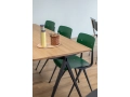 Result Chair forest green stained oak seat black frame_Pyramid Table 01 oak tabletop black frame.jpg