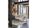 Pandarine 2 Seater w reclining armrest Mode 009 Clavicle oiled walnut base_Marselis Floor Lamp black_Moire Kelim sand.jpg