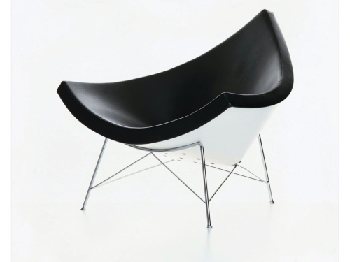 fotel Coconut Chair w czarnej skórze