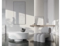 White Marble Room, Orimono, Curve, W candle holder, Foku - 4.jpg