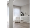 Toe Chair &amp; Big Foot Stool, Sheepskin - Sitting Man - WCandleholder, Bone White - Studio 2..jpg