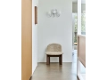 Apollo Wall Sconce 3 arm_Chisel Lounge Chair front uph Mohawi 21 wb lacquered walnut.jpg