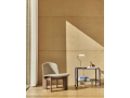 Chisel Lounge Chair front uph Linara 216 wb lacquered walnut_Arcs Trolley Low steel blue_Apex Table Lamp iron oyster white.jpg