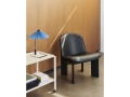 Matin Table Lamp 300 placid blue mirror plated steel base_Chisel Lounge Chair front uph Sense black black wb lacquered oak.JPG