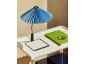 Matin Table Lamp 300 placid blue mirror plated steel base_Arcs Trolley Low eggshell 01.jpg