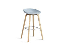 About a Stool (AAS 32) High - Lacquered oak - stołek na drewnianych nogach