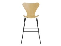 Series 7 (3197 Clear Lacquered Veneer, 76cm) - hocker