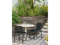 Palissade Chair anthracite_Ceramic Table dia90xH74 eggshell tabletop cream white tube concrete base_Rim Carafe clear with black rim.jpg