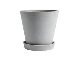 Promocja! Donica Flowerpot with saucer - donica betonowa jasnoszara roz. XL z podstawką.