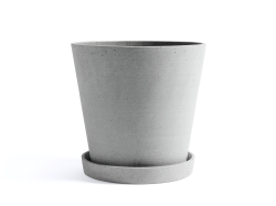 Promocja! Donica Flowerpot with saucer - donica betonowa jasnoszara roz. XXXL z podstawką.