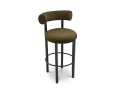 FAT Black Steel 75cm Stool - hocker z obiciem materiałowym