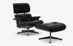 Eames Lounge Chair & Ottoman (chestnut black - nero) - nowy rozmiar - fotel obrotowy z podnóżkiem