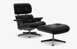 Eames Lounge Chair & Ottoman (chestnut black - nero) - nowy rozmiar - fotel obrotowy z podnóżkiem