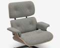 Eames Lounge Chair & Ottoman (walnut natural - nubia cream/dark brown) - nowy rozmiar