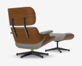 Eames Lounge Chair & Ottoman (walnut natural - nubia cream/dark brown) - nowy rozmiar