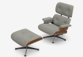 Eames Lounge Chair & Ottoman (walnut natural - nubia cream/dark brown) - nowy rozmiar