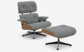 Eames Lounge Chair & Ottoman (cherry natural - nubia ivory/dark blue) - nowy rozmiar
