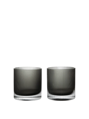 Ripple Tumbler Glasses - Set of 2 - zestaw szklanek smoked grey