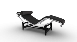 Promocja! Le Corbusier LC4 NERO Chrome -  leżanka