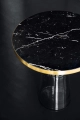 Bell Coffee Table ClassiCon podstawa quartz grey z blatem Nero Marquina — widok frontalny