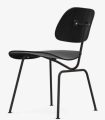 Krzesło Vitra DCM Plywood Group z czarnego jesionu na czarnym stalowym stelażu basic dark