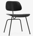 Krzesło Vitra DCM Plywood Group z czarnego jesionu na czarnym stalowym stelażu basic dark