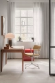 Vipp Swivel Chair 453, krzesło obrotowe z polerowaną aluminiową podstawą na kółkach, aranżacja