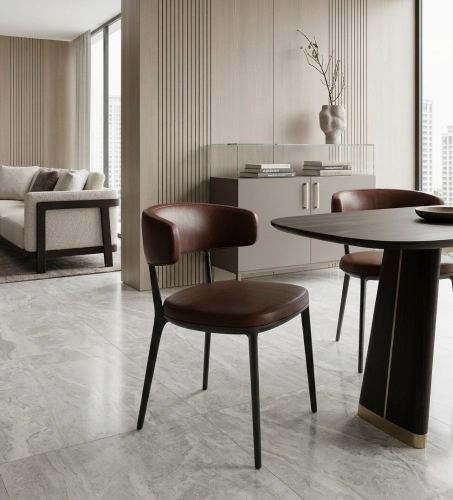 Caratos High Armchair SCA57A  fotel w odcieniach brązu