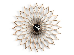 Sunflower Clock - Birch - zegar ścienny