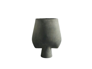 Sphere Vase Square Big Dark Grey - wazon