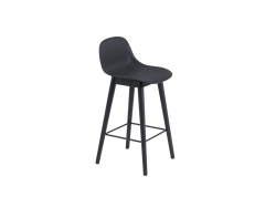 Fiber Stool Wood Base - Backrest - hocker