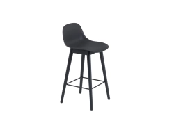 Fiber Stool Wood Base - Backrest - hocker