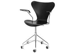 Series 7 (3217 Lacquered) - krzesło na kółkach z podłokietnikami