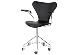 Series 7 (3217 Front Leather) - krzesło na kółkach z podłokietnikami