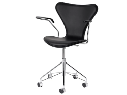 Series 7 (3217 Front Leather) - krzesło na kółkach z podłokietnikami