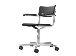 Swivel chair S 43 - krzesło na kółkach tapicerowane z podłokietnikami