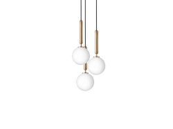 Miira 3 Brass/Opal - lampa wisząca
