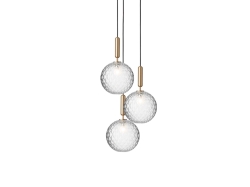 Miira 3 Large Brass/Optic Clear - lampa wisząca