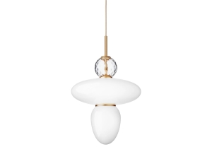 Rizzatto 43 Satin Brass/Opal - lampa wisząca