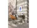 Pyramid Table 01 smoked oak Tabletop black frame_AAC 155_Sense cognac alu tilt swivel base_Slant white.Jpg