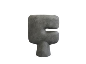 Tribal Vase, Big Dark Grey - wazon