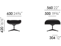 Eames Lounge Chair & Ottoman wymiary
